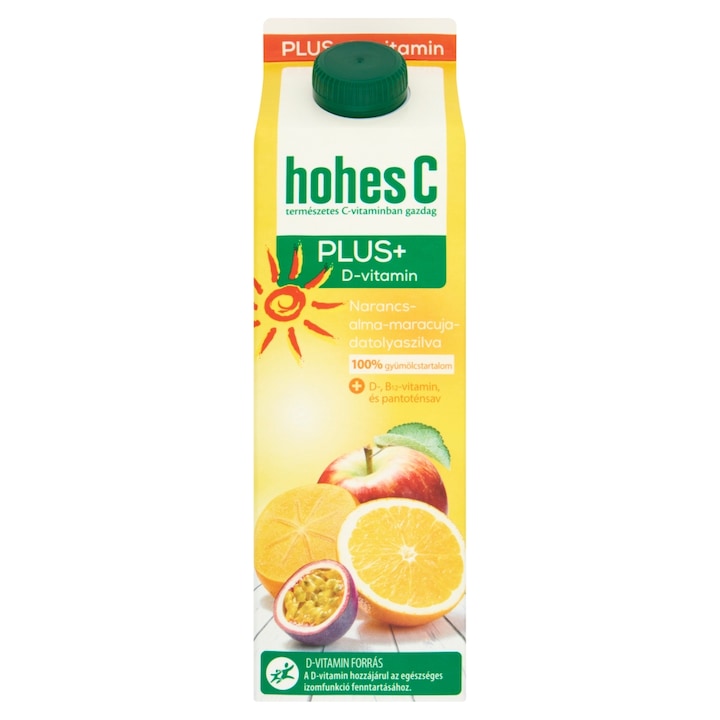 Hohes C PLUS D-Vitamin Narancs-Alma-Maracuja-Datolyaszilva, 100%-os, 1L