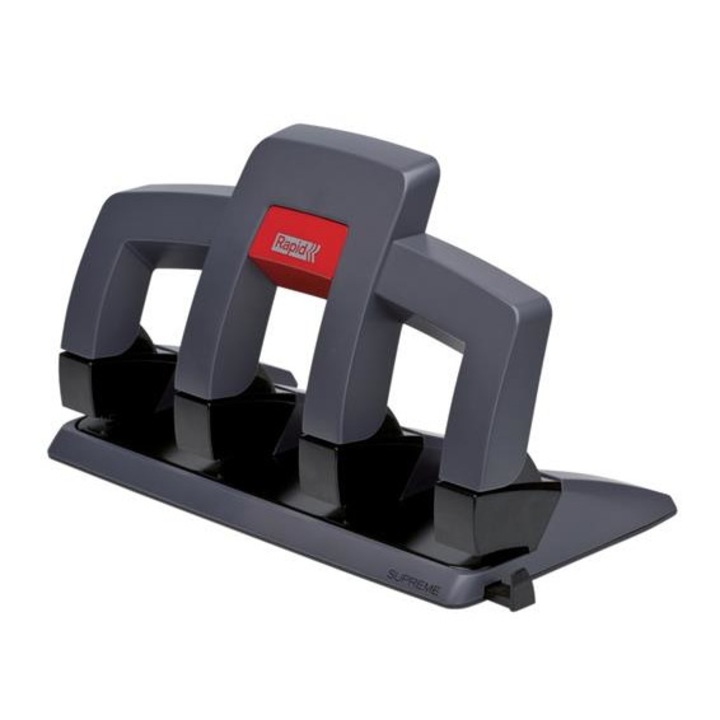 RAPID Lyukasztó, négylyukú, 30 lap, RAPID Supreme SP34, fekete/grafit