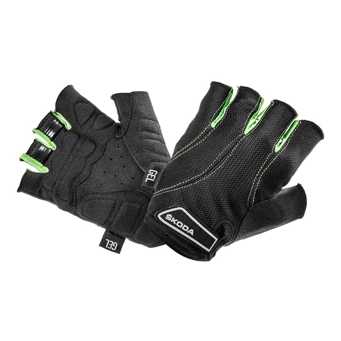 Manusi ciclism, Skoda, Masura L, Negru/Verde