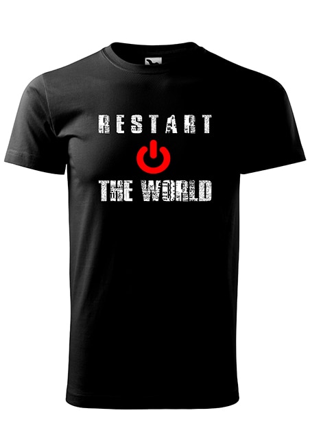 Tricou cu maneca scurta,K-off,negru,Restart the world
