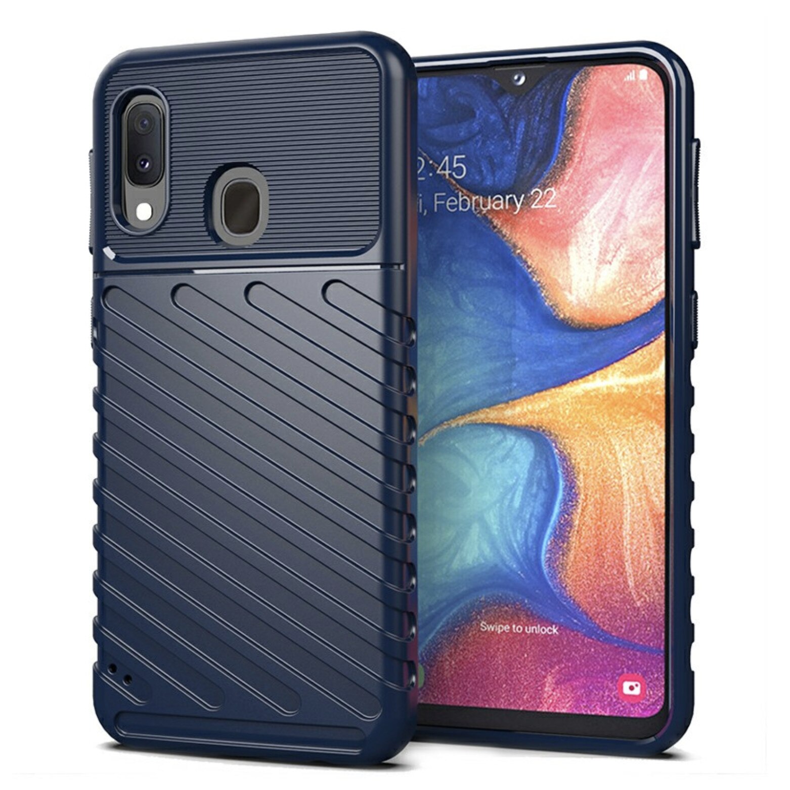 Husa de protectie Bibilel Hardcase pentru Samsung Galaxy A20e, protectie spate, bumper, capac de protectie, Bleumarin, BBL1402