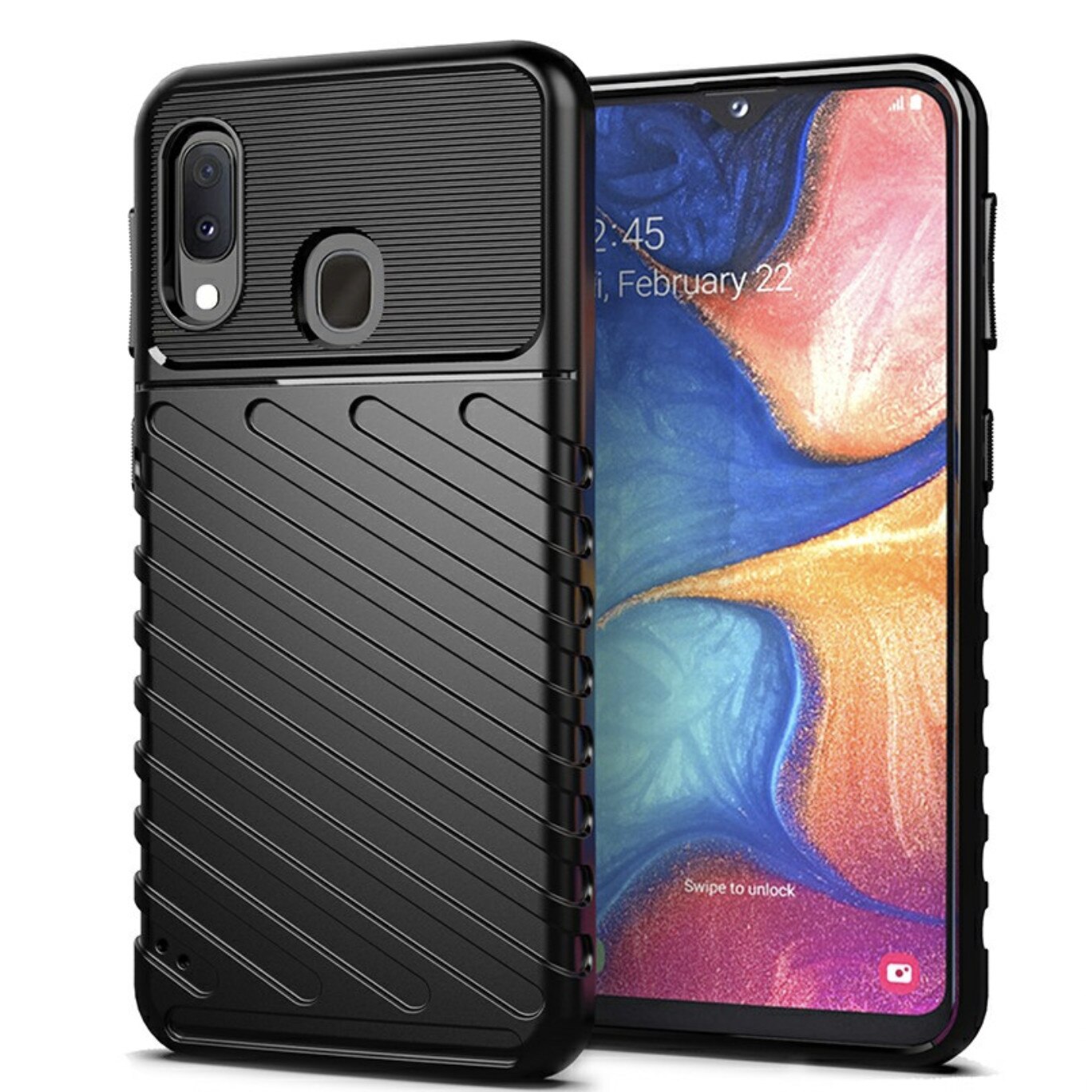 Husa de protectie Bibilel Hardcase pentru Samsung Galaxy A20e, protectie spate, bumper, capac de protectie, Negru, BBL1403