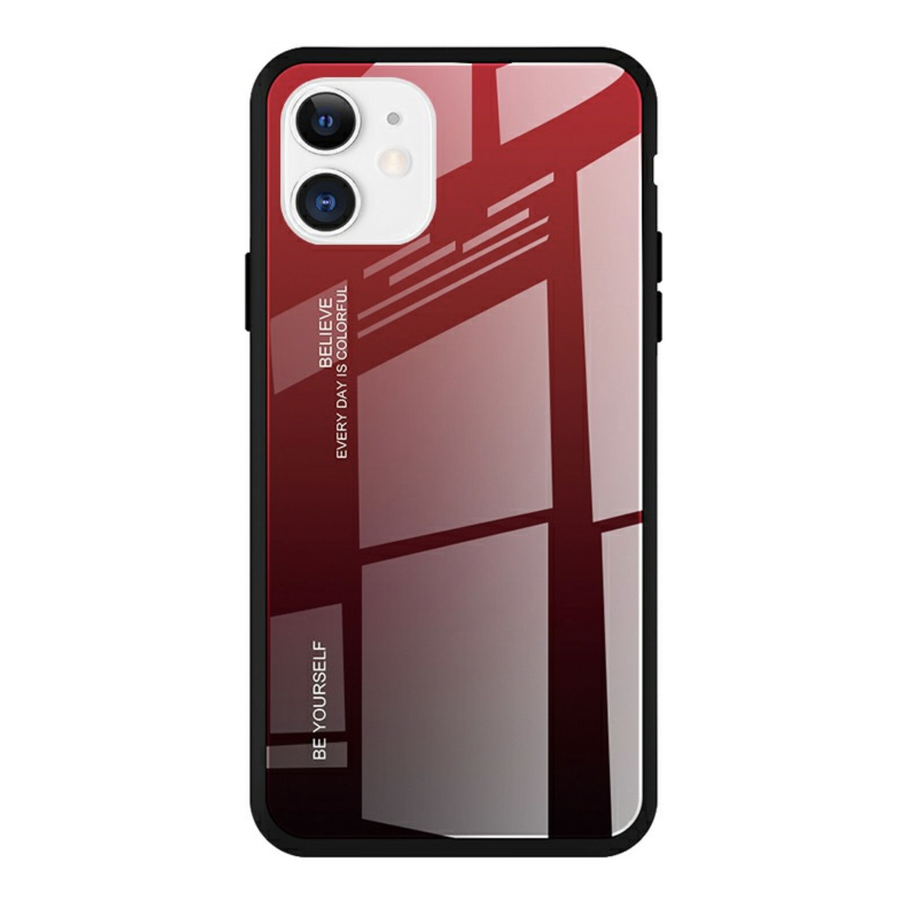 Husa de protectie Bibilel Gradient pentru iPhone 11, protectie spate, bumper, capac de protectie, Rosu Negru, BBL1435