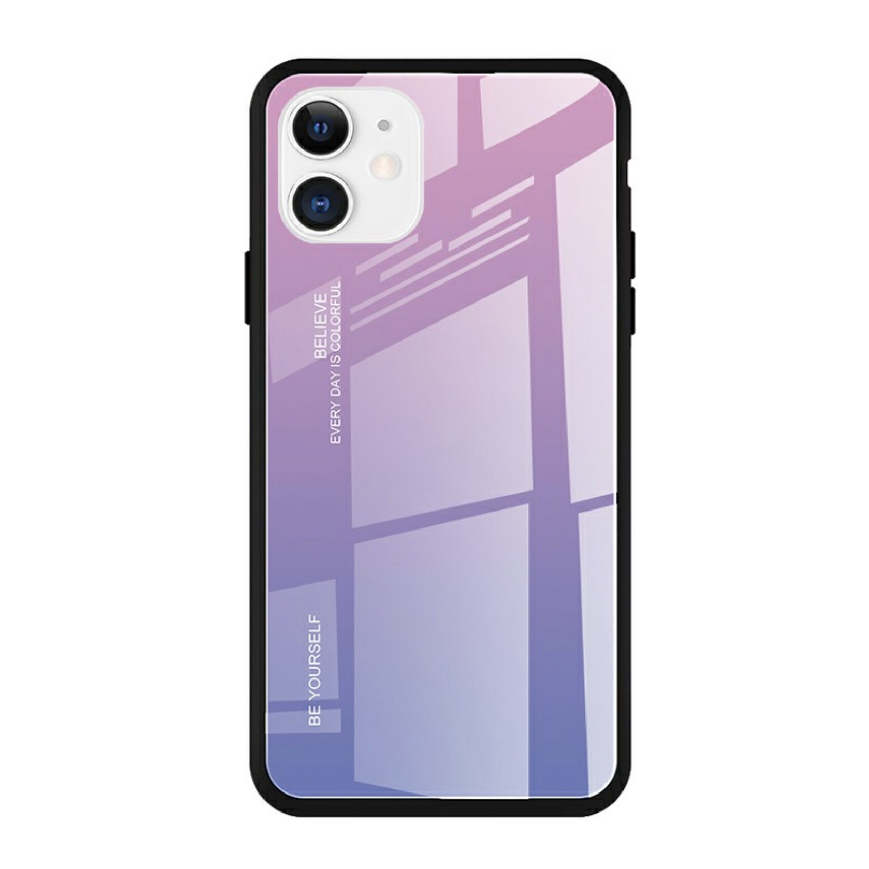 Husa de protectie Bibilel Gradient pentru iPhone 11, protectie spate, bumper, capac de protectie, Roz Violet, BBL1433