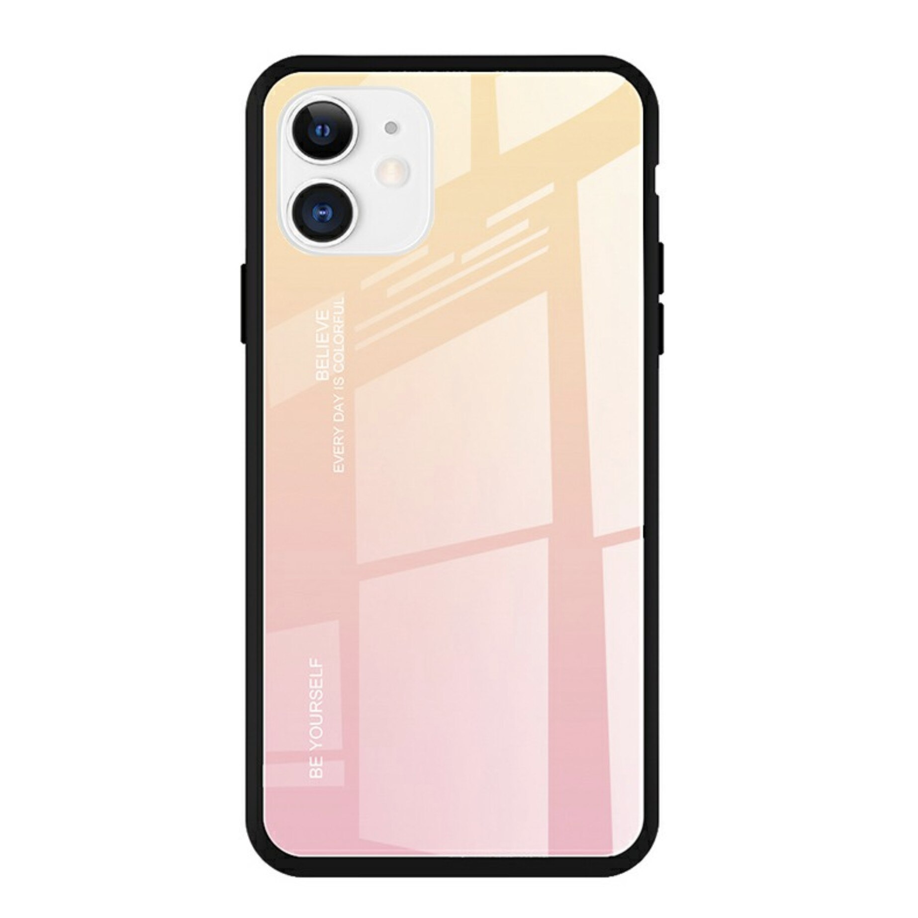 Husa de protectie Bibilel Gradient pentru iPhone 11, protectie spate, bumper, capac de protectie, Gold Rose, BBL1432