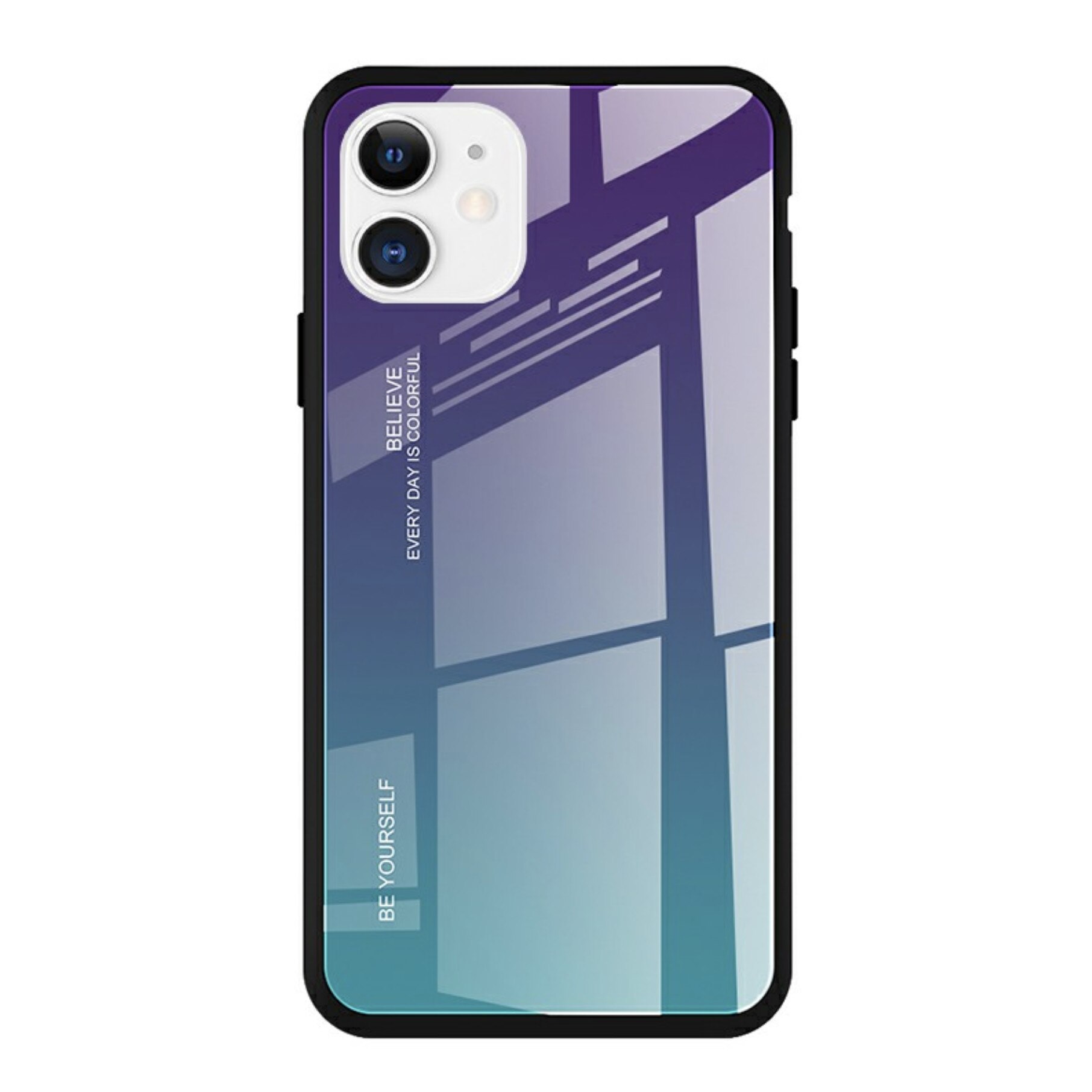 Husa de protectie Bibilel Gradient pentru iPhone 11, protectie spate, bumper, capac de protectie, Albastru Negru, BBL1434