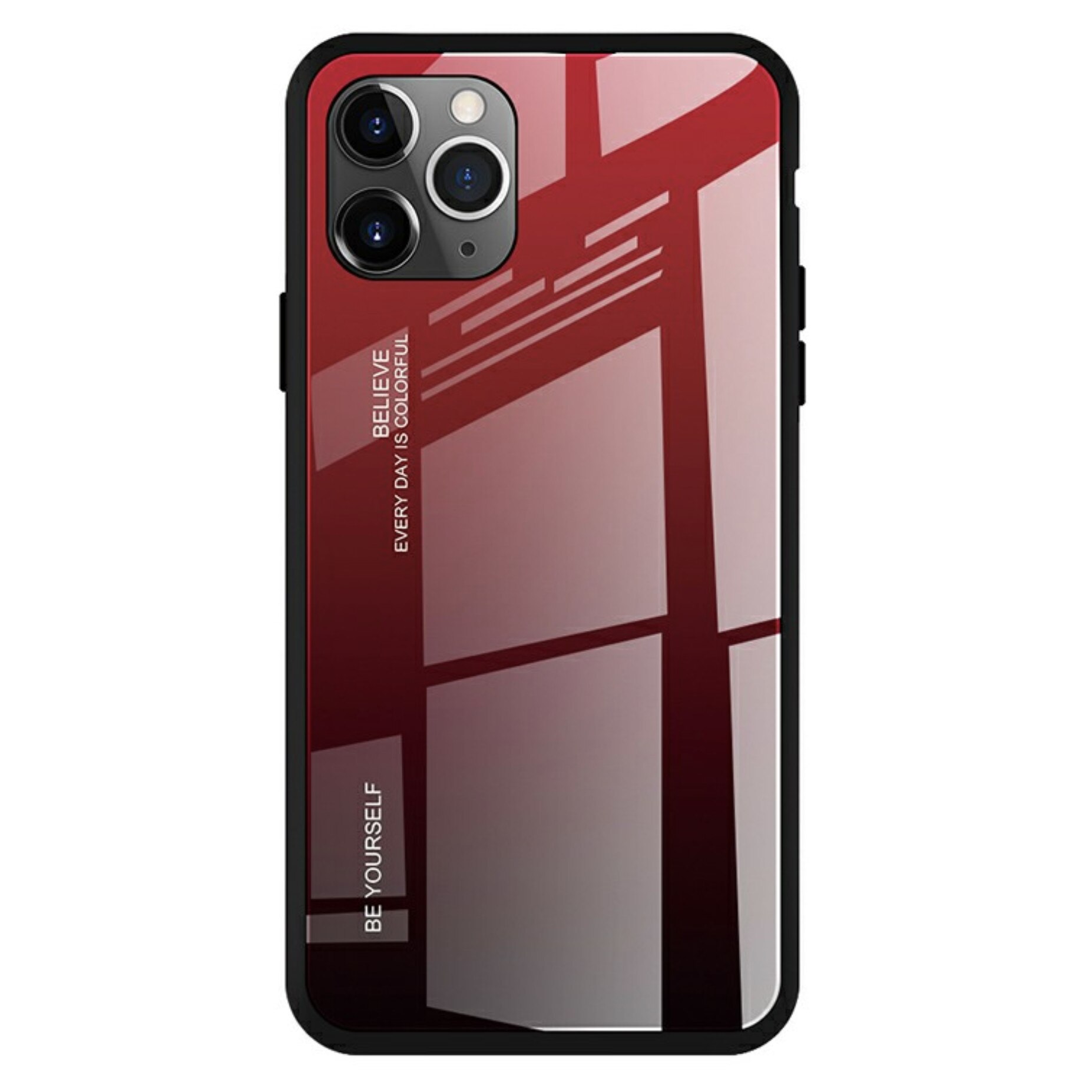 Husa de protectie Bibilel Gradient pentru iPhone 11 Pro, protectie spate, bumper, capac de protectie, Rosu Negru, BBL1439