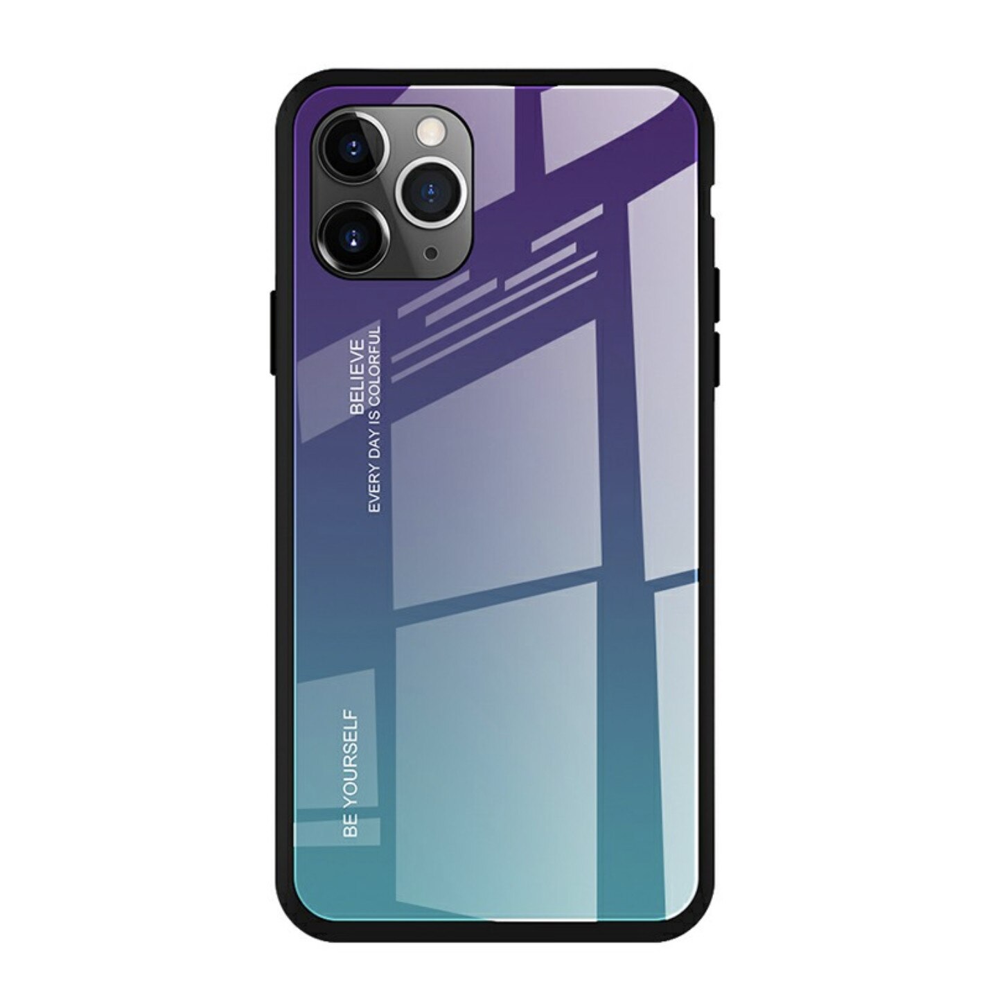 Husa de protectie Bibilel Gradient pentru iPhone 11 Pro Max, protectie spate, bumper, capac de protectie, Albastru Negru, BBL1442