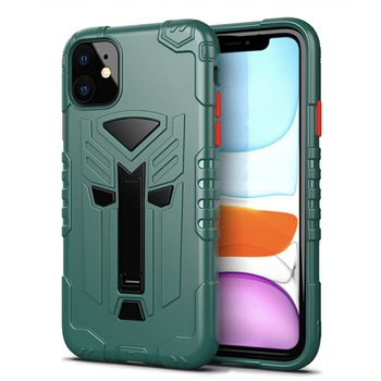 Husa de protectie Bibilel Hardcase cu suport pentru iPhone 11, protectie spate, bumper, capac de protectie, Verde, BBL1457 Husa de protectie Bibilel Hardcase cu suport pentru iPhone 11, protectie spate, bumper, capac de protectie, Verde, BBL1457