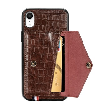 Husa Piele, cu Buzunar Card, pentru iPhone XR, capac de protectie, carcasa, bumper, Maro, BBL1458 Husa Piele, cu Buzunar Card, pentru iPhone XR, capac de protectie, carcasa, bumper, Maro, BBL1458