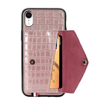Husa Piele, cu Buzunar Card, pentru iPhone XS, capac de protectie, carcasa, bumper, Rose Gold, BBL1466 Husa Piele, cu Buzunar Card, pentru iPhone XS, capac de protectie, carcasa, bumper, Rose Gold, BBL1466