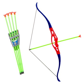 Arma de jucarie multicolor cu 4 sageti , din plastic, pentru exterior, ATS + 5 ani Arma de jucarie multicolor cu 4 sageti , din plastic, pentru exterior, ATS + 5 ani