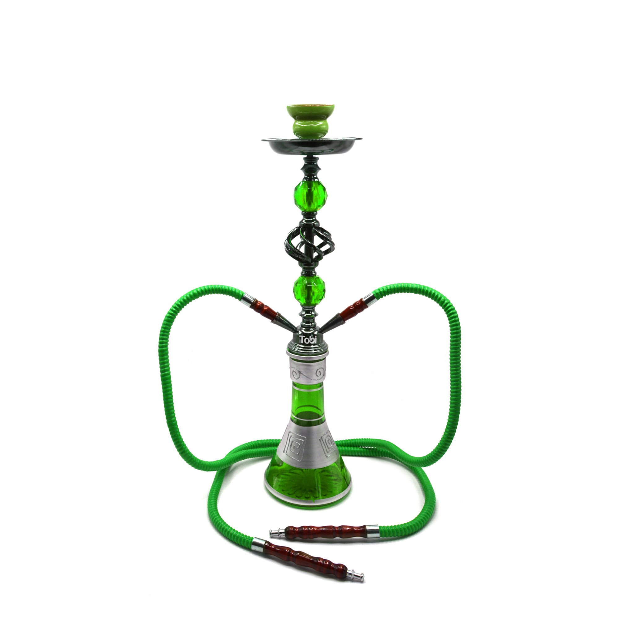 Narghilea Tobi, Maydum, 2 furtunuri, Verde, 55 cm