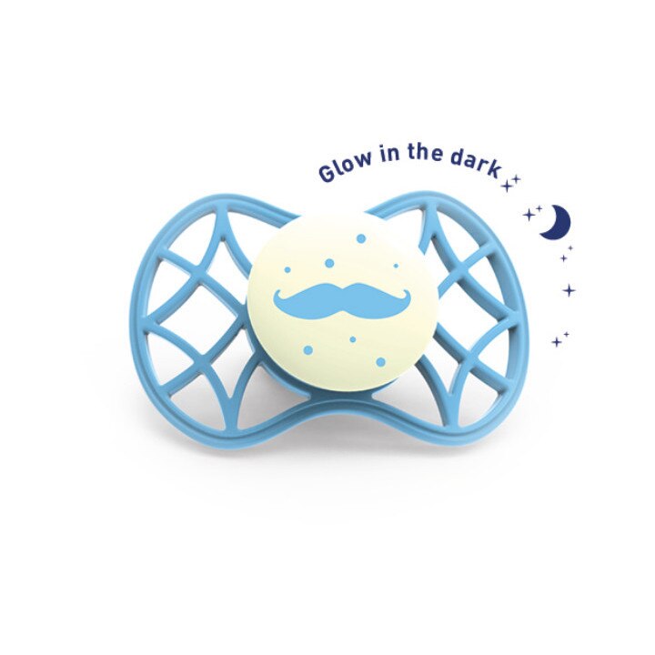 Suzeta orthodontica de noapte cu capac protector, Nuvita, 6 luni+ Blue