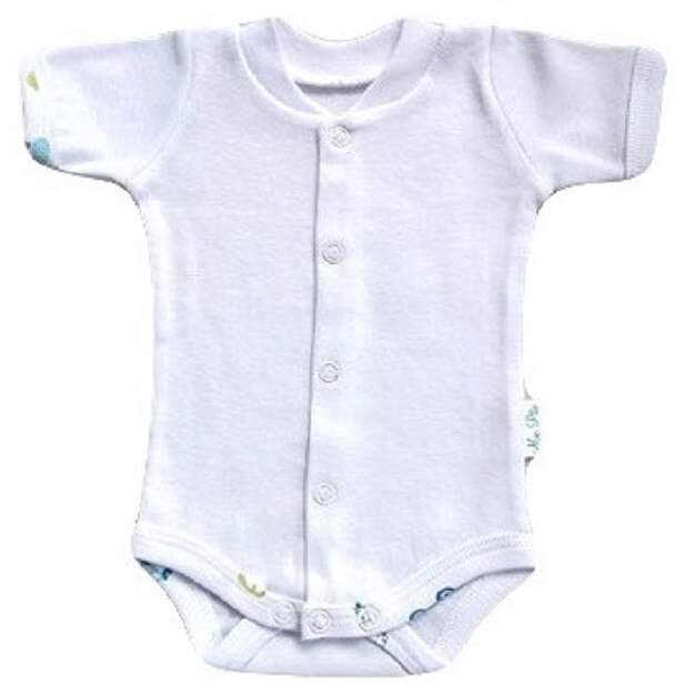 Body Mic Pitic BD14 PREMATURI cu maneca scurta inchidere cu capse tip camasa, 44 cm, bleu