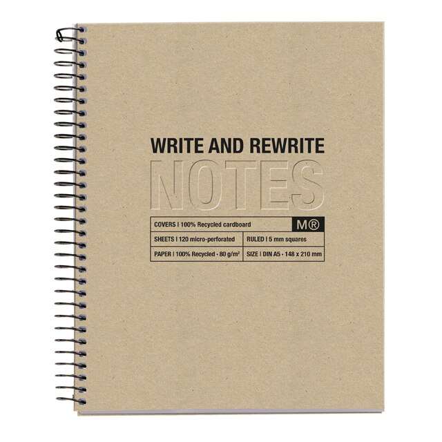 Caiet reciclat A5, patratele, 120 file, Craft, Miquelrius