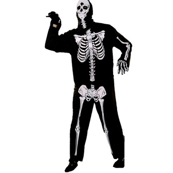 Costum Schelet Adulti , Alb Negru , poliester Costum Schelet Adulti , Alb Negru , poliester