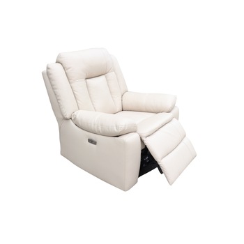 Fotoliu Ackerley Taupe, Mobila Domnel, Piele naturala cu 1 recliner electric si port USB, 100 cm Fotoliu Ackerley Taupe, Mobila Domnel, Piele naturala cu 1 recliner electric si port USB, 100 cm