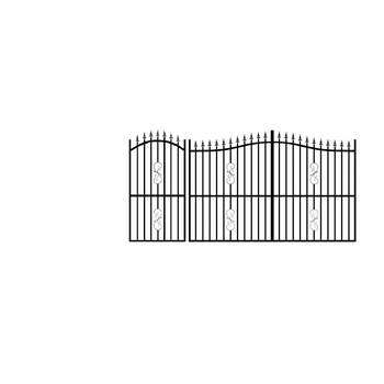 Set porti Lotus cu varf, Negru, Metal, 4000(1000+3000) x 2000 mm Set porti Lotus cu varf, Negru, Metal, 4000(1000+3000) x 2000 mm
