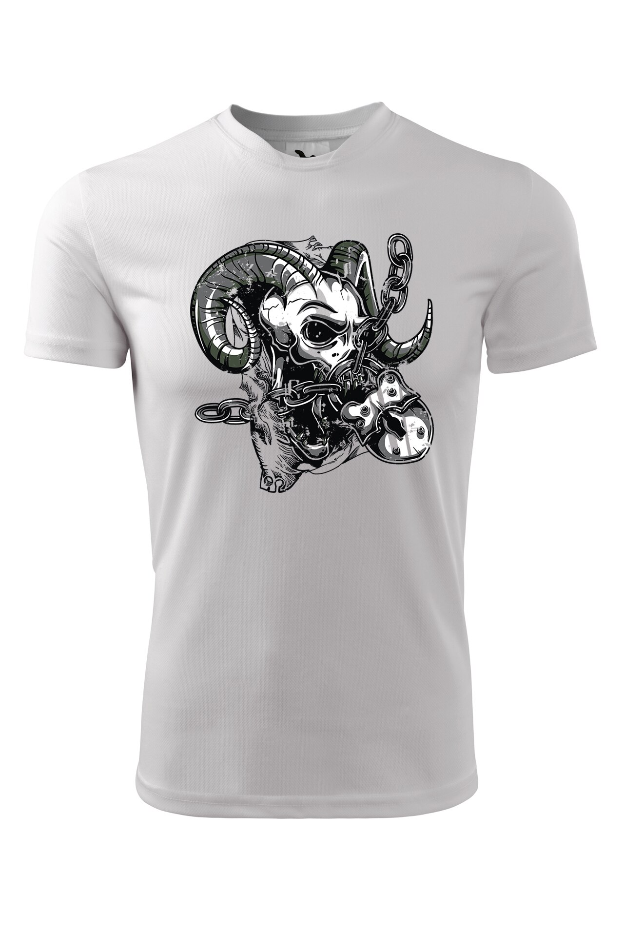 Tricou personalizat, Craniu Lacat, Adler, Alb