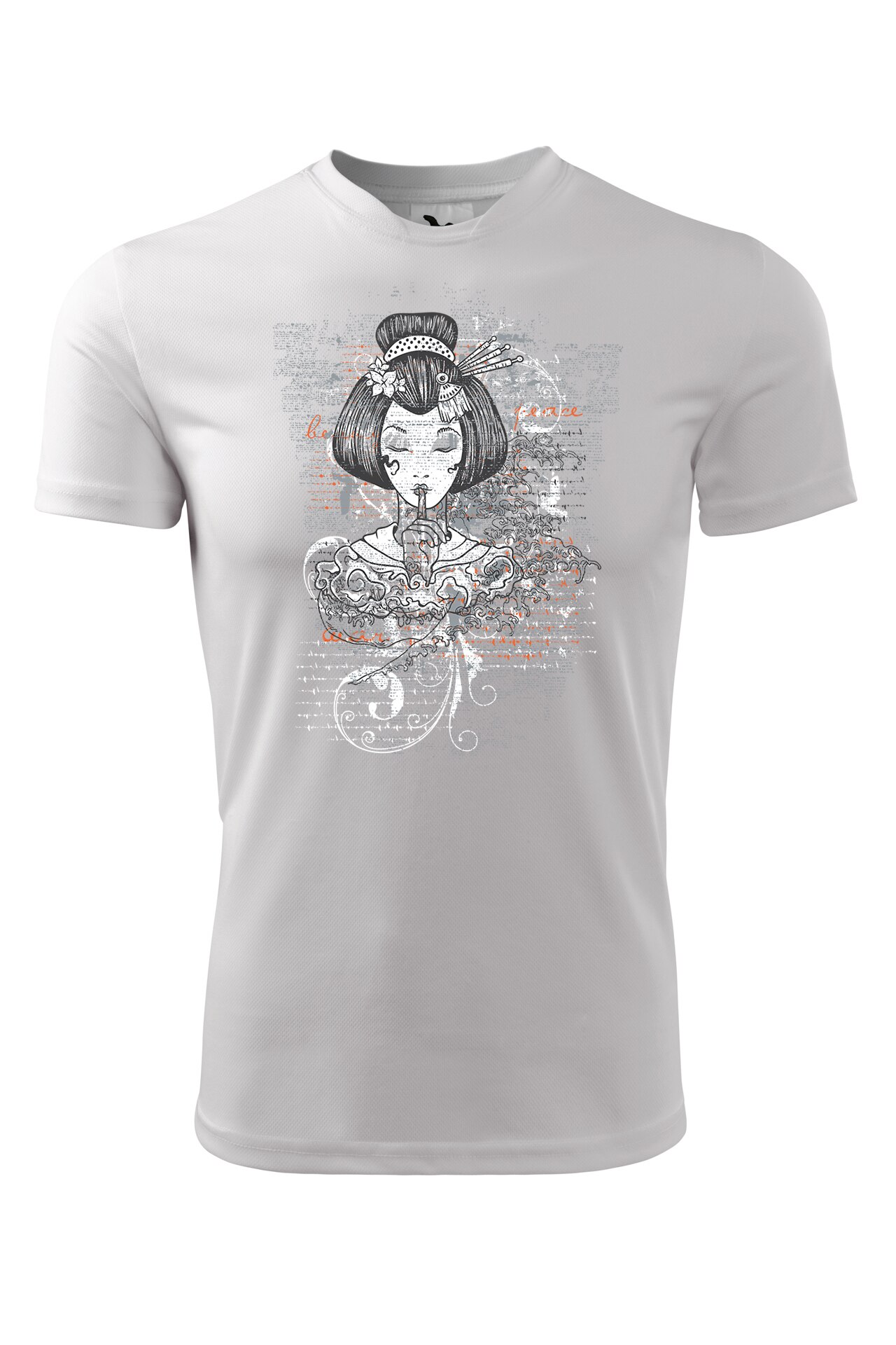 Tricou personalizat, Geisha Discreta, Adler, Alb