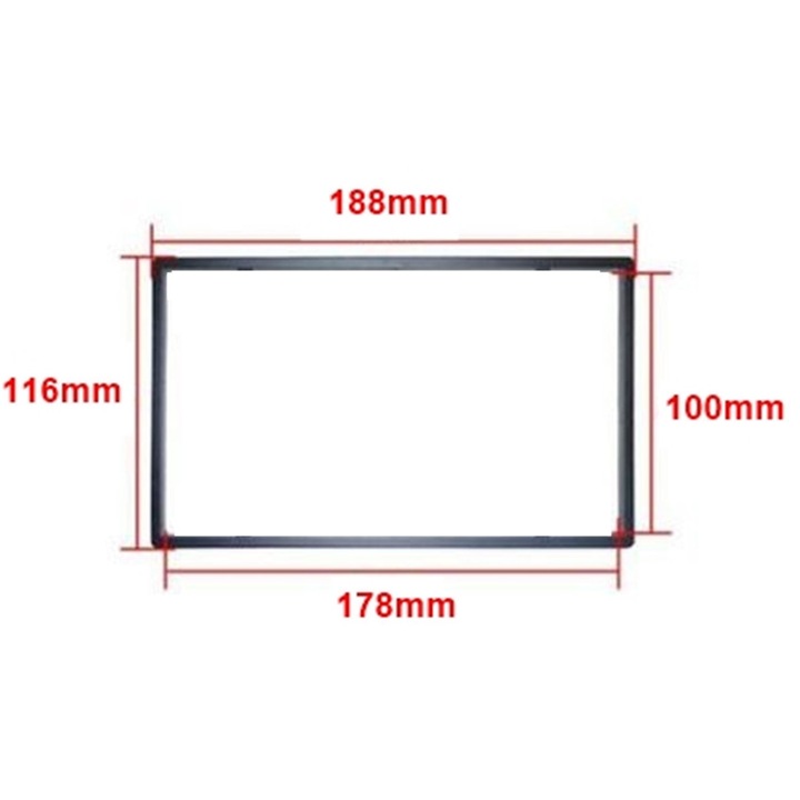 Адапторна рамка / лайсна 1Tech, за Мултимедии 2 DIN - 178 X 100 mm / 188 X 116 mm