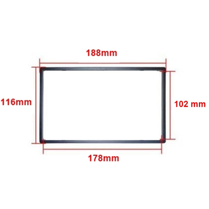Адапторна рамка / лайсна 1Tech, за Мултимедии 2 DIN - 178 X 102 mm / 188 X 116 mm