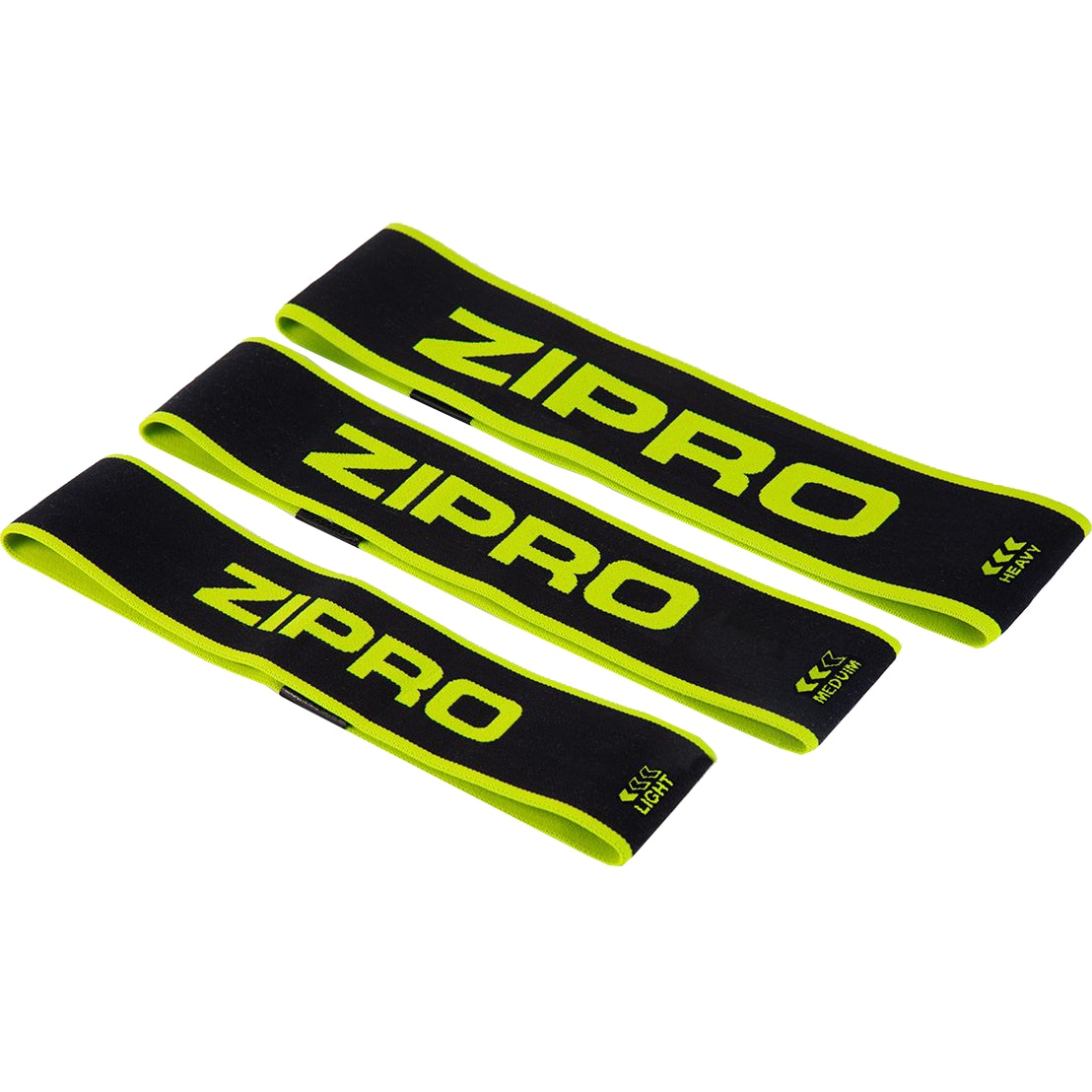Set 3 benzi elastice Zipro, light, medium, heavy, negru/verde