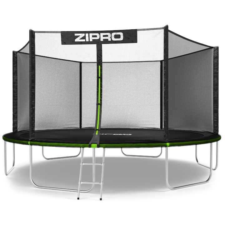 Trambulina ZIPRO JumpPro OUT, plasa protectie exterioara, scara inclusa, instalare usoara, 84 Arcuri, max. 150 kg, 427 cm
