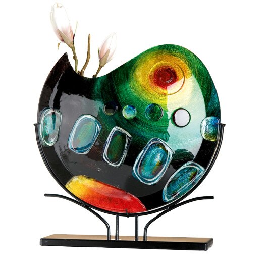 Vaza Sunrise, GILDE, sticla, multicolor, 47x10x47 cm