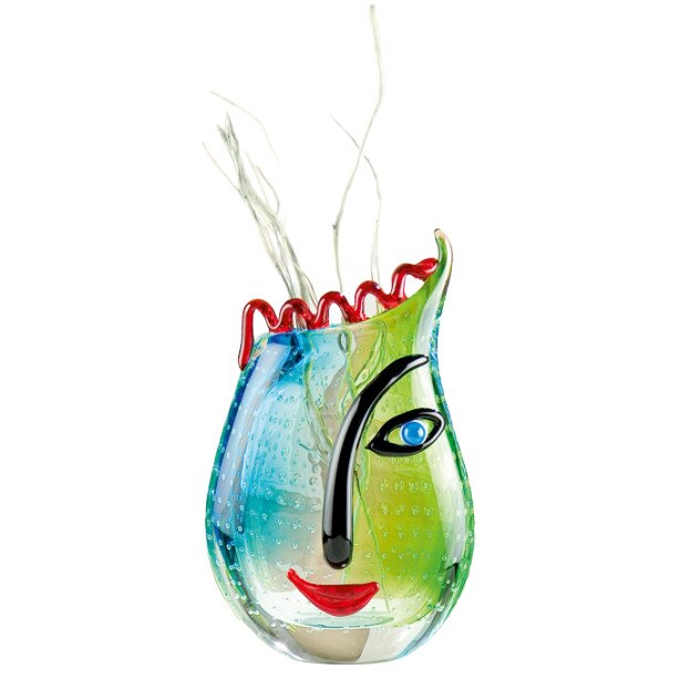 Vaza Vero, GILDE, sticla, multicolor, 17x9x28 cm