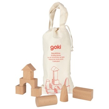 Sac cuburi lemn, Goki, 45 piese Sac cuburi lemn, Goki, 45 piese