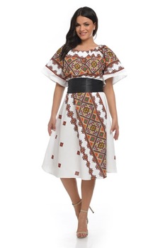 Rochie dama traditional, Alb, 40-42 Rochie dama traditional, Alb, 40-42