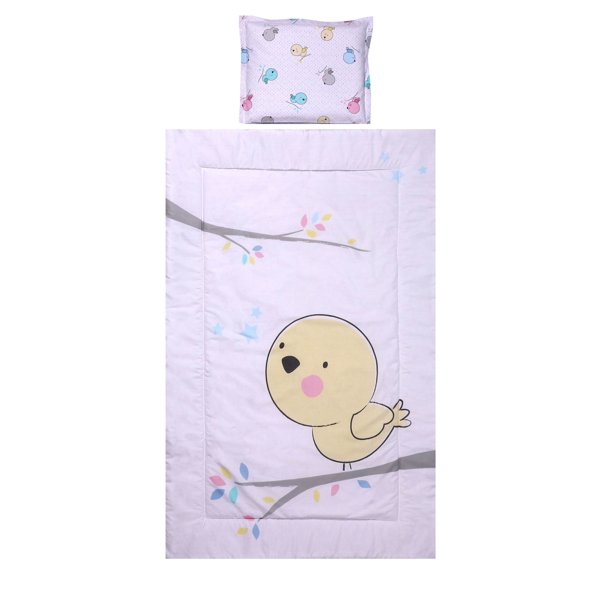 Lenjerie patut Lorelli, 3 piese, 60 x 120 cm, Chicken White, Puisor, Alb