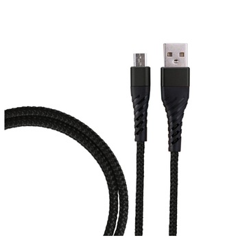 Cablu de incarcare/transfer date USB la Micro USB, lungime 1M, ranforsat, Negru, BBL1374 Cablu de incarcare/transfer date USB la Micro USB, lungime 1M, ranforsat, Negru, BBL1374
