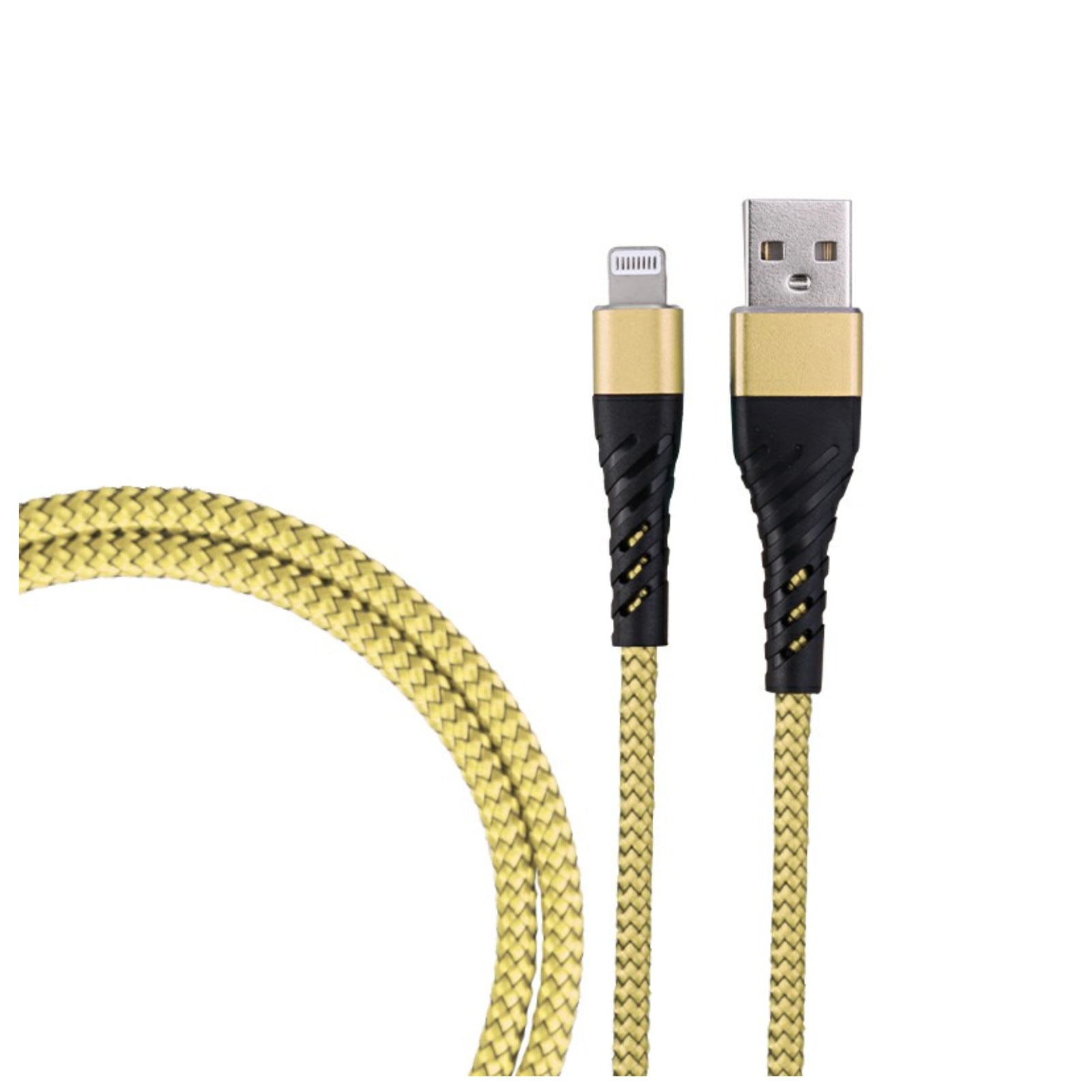 Cablu de incarcare/transfer date USB la Lightning, lungime 1M, ranforsat, Gold, BBL1382