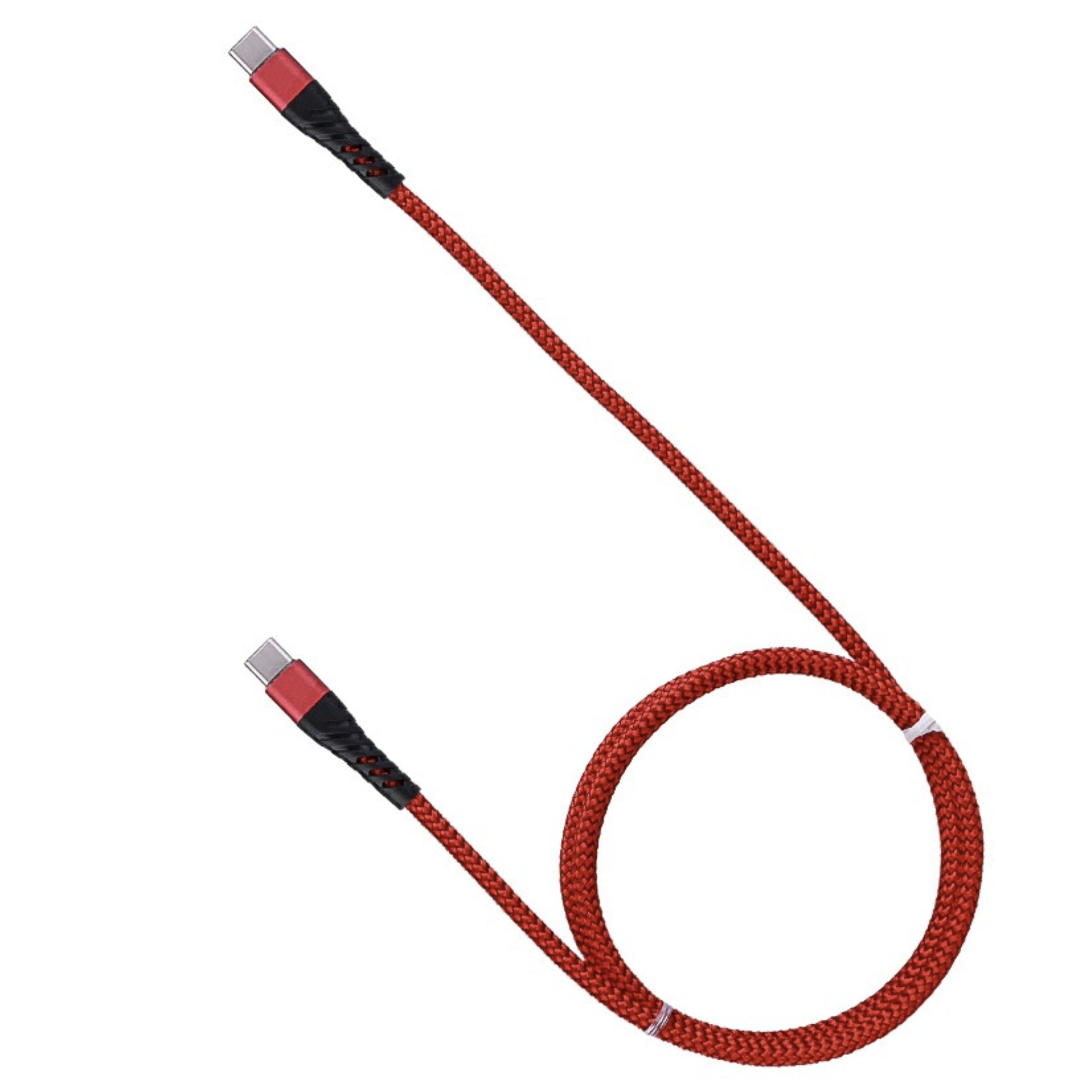 Cablu de incarcare/transfer date USB-C la USB-C, lungime 1M, ranforsat, Rosu, BBL1392