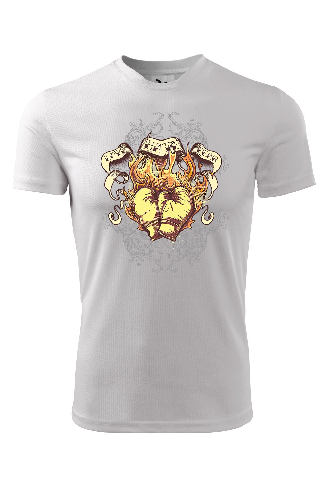 Tricou personalizat, Love Hate Fear, Adler, Alb
