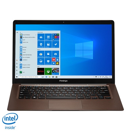 Laptop ultraportabil Prestigio SmartBook 141 C3 cu procesor Intel Atom Z8350 pana la 1.92 GHz, 14.1", HD +, 2GB, 64GB eMMc, Intel® HD Graphics 500, Windows 10 Home, Dark Brown