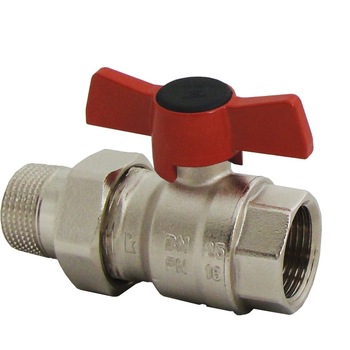 Robinet cu sfera, cu maneta tip “fluture”, PN16, filet exterior x interior 3/4 Robinet cu sfera, cu maneta tip “fluture”, PN16, filet exterior x interior 3/4