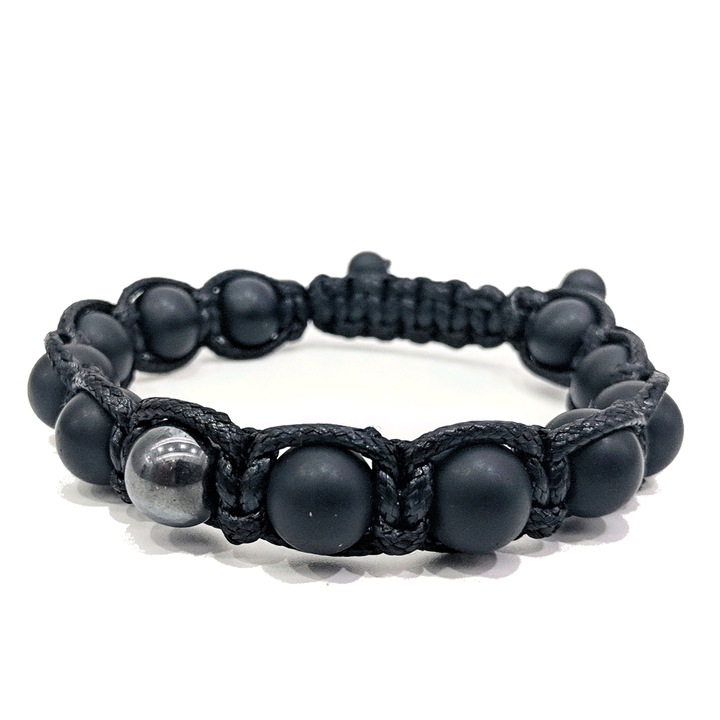 Férfi karkötő Gerdani BG, Nicole, fekete/szürke, ónix, hematit