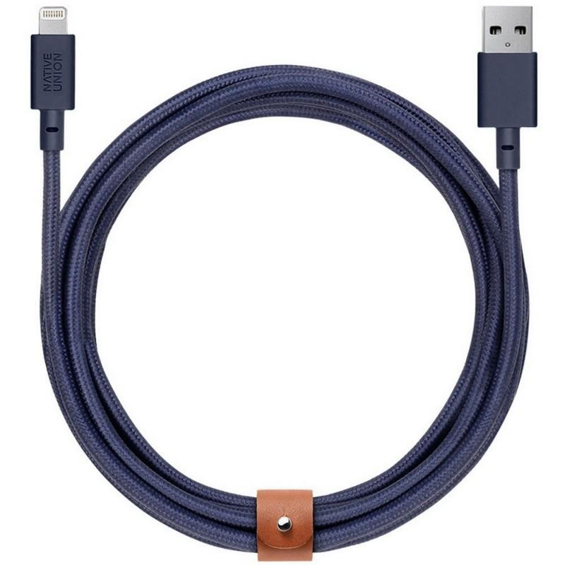 Cablu pentru incarcare si transfer de date Native Union Belt XL USB / Lightning 3m Marine