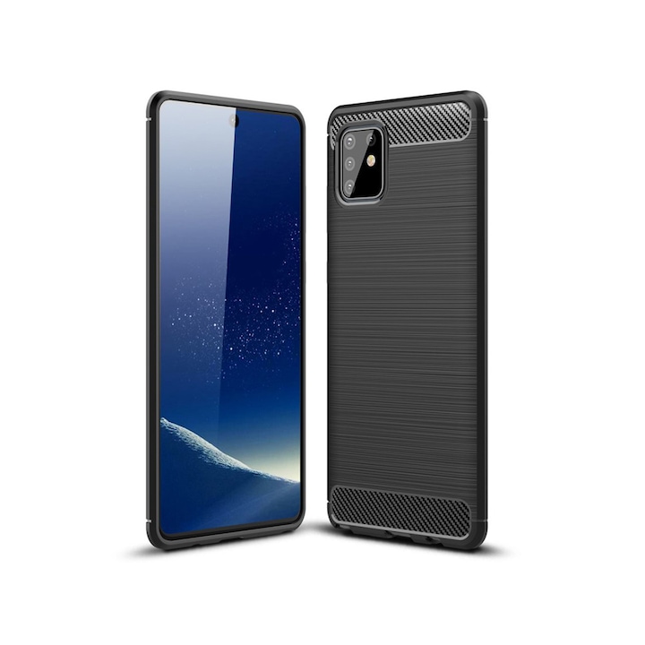 Силиконов гръб Carbon за Samsung Galaxy Note 10 Lite, Черен