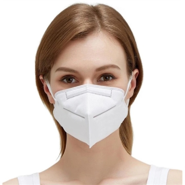 Предпазна маска Classy KN95, 5-слойна, За многократна употреба, Респираторна, Бяла