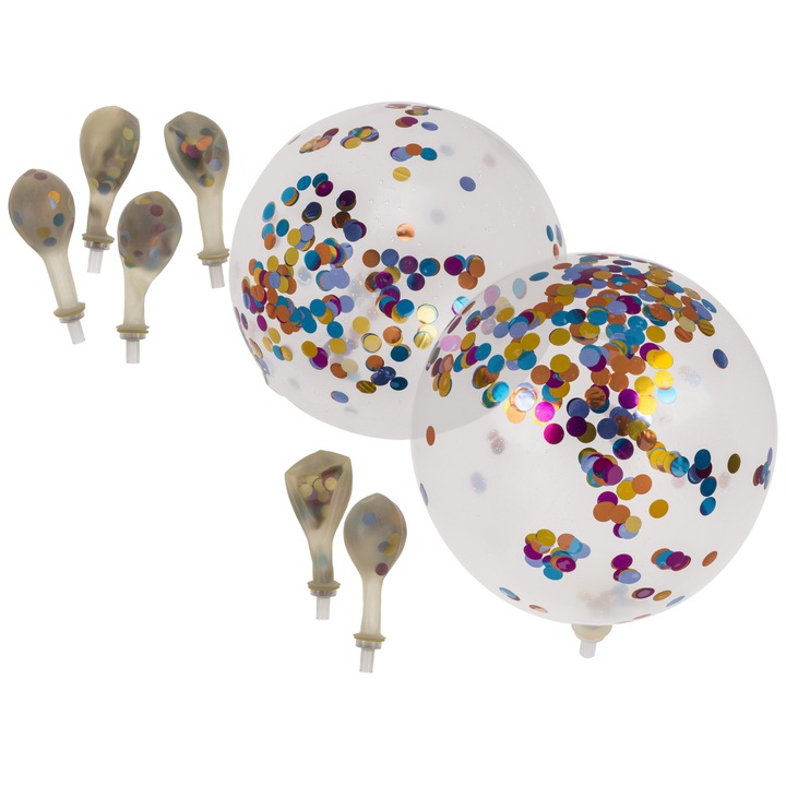 Set baloane cu confetti, 6 bucati