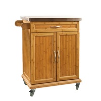 Carucior de bucatarie mobil SoBuy, FKW13-N, 66x46x90 cm, MDF/ PAL, Maro