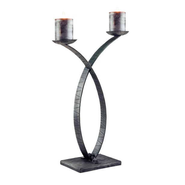 Suport 2 lumanari Apollo, GILDE, metal, 55x14x38 cm