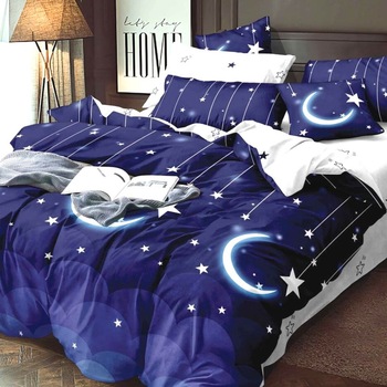 Set Lenjerie Finet Satinat, 6 Piese, Pat 2 Persoane, Elegant Pucioasa, Night Sky Set Lenjerie Finet Satinat, 6 Piese, Pat 2 Persoane, Elegant Pucioasa, Night Sky
