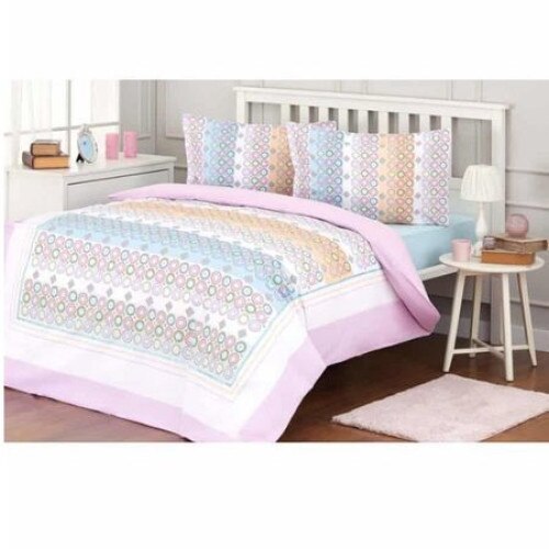 Lenjerie pat Ranforce Winslow, 100% bumbac, 4 piese, 2 persoane, 200x220 / 50x70