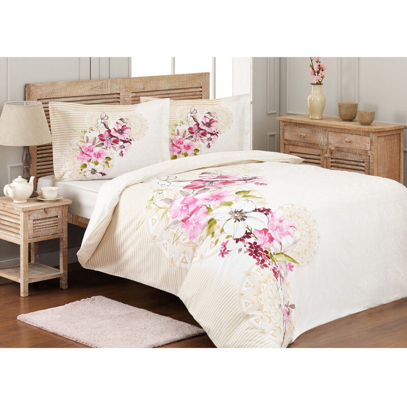 Lenjerie pat Ranforce Carnival, 100% bumbac, 4 piese, 2 persoane, 200x220 / 50x70